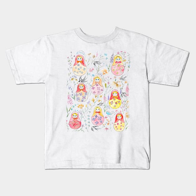 Russian dolls pattern Kids T-Shirt by colorandcolor